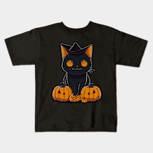 Halloween cat Kids T-Shirt